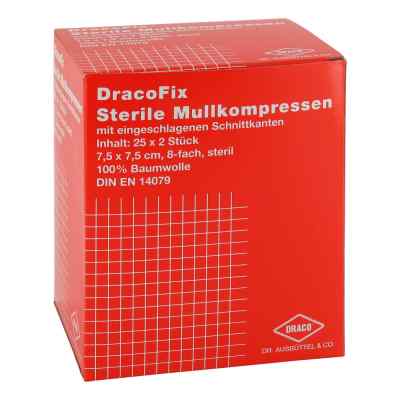 Dracofix Peel compresses 7,5x7,5 cm stériles 8 plis (25x2 pièces)