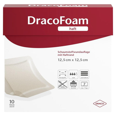 Dracofoam Adhesive foam dressing (12.5 x 12.5 cm, 10 pieces)