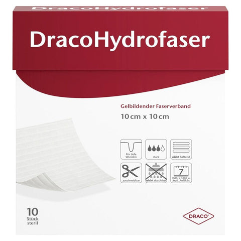 DracoHydrofaser 10x10 cm gelling fiber dressing (10 pieces)