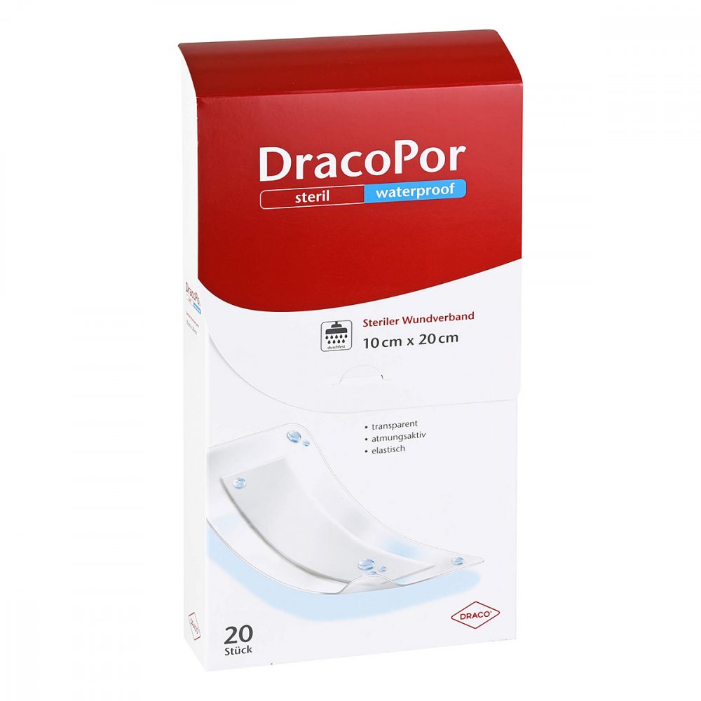Dracopor pansement imperméable 10x20 cm stérile (20 pièces)