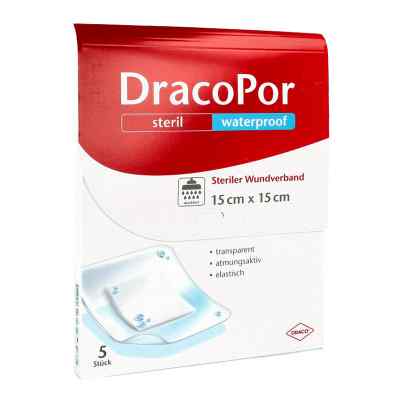Dracopor waterproof pansement 15x15 cm stérile (5 pièces)