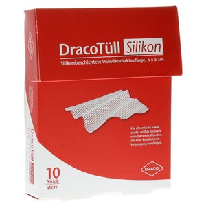 DracoTüll Silikon pansement de contact au silicone (5 x 5 cm, 10 pièces)
