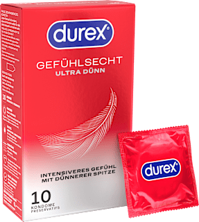 Durex Gefühlsecht Ultra préservatifs, largeur 54 mm (10 pièces)