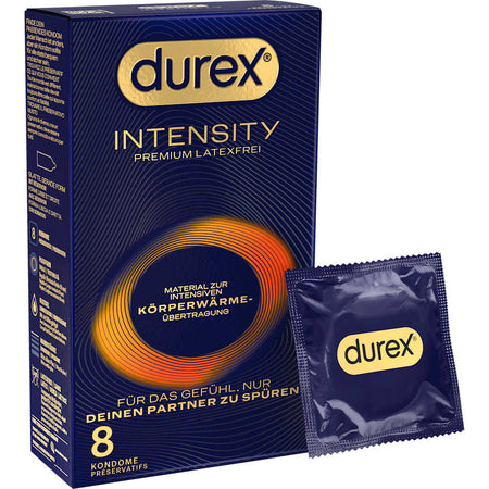 Durex préservatifs Intensity, largeur 56 mm, 8 pièces