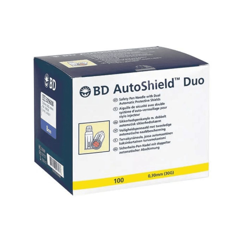 BD AUTOSHIELD Duo aiguille de stylo de sécurité 8 mm (100 pièces)