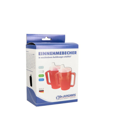 Dr. Junghans Medical measuring cup with handle and lid 4ml blue (1 piece)
