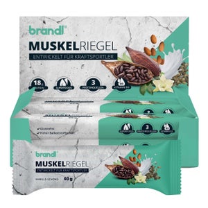 Brandl Nutrition Barre protéinée pour sportifs avec 18 g de protéines de 3 sources (12 pièces)