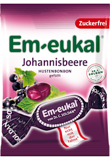 Em-eukal Bonbons au cassis, fourrés, sans sucre (75 g)