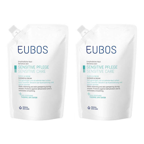 Eubos Sensitive Douche & Crème recharge sachet (2x400 ml)
