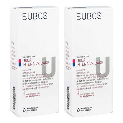 Eubos crème de nuit à l'urée 5% pour peau sèche (2x50 ml)