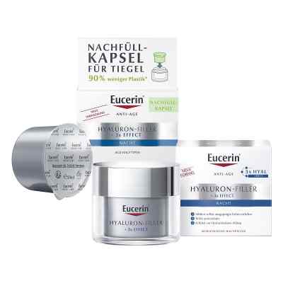 Eucerin Anti Age Hyaluron-Filler crème de nuit + capsule de recharge (2x50 ml)