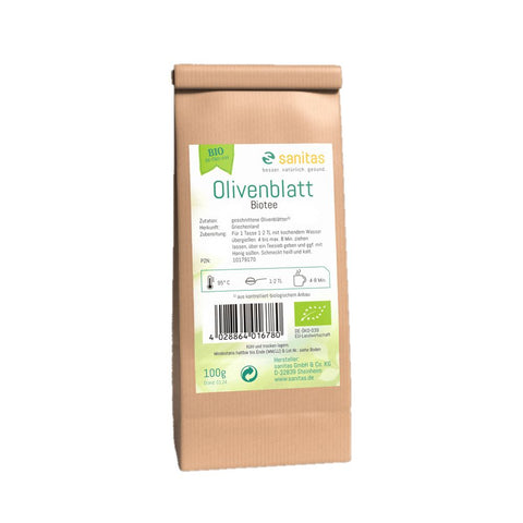 sanitas thé bio aux feuilles d'olivier (250 g)