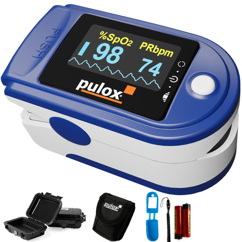 pulox PO-200 Set oxymètre de pouls pour doigt bleu (1 pièce)