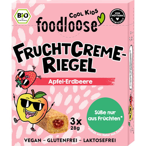 foodloose Barre de fruits crème pomme-fraise pour enfants dès 3 ans (3x28 g), 84 g