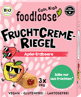 foodloose Barre de fruits crème pomme-fraise pour enfants dès 3 ans (3x28 g), 84 g
