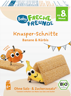 Freche Freunde Snack croustillant Banane & Courge dès le 8e mois (84 g)