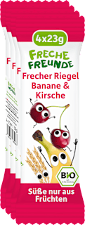Freche Freunde Barre aux fruits Banane & Cerise dès 1 an (4x23 g)