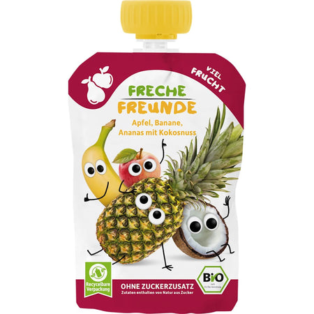 Freche Freunde purée de fruits pomme, banane, ananas et noix de coco dès 6 mois (100 g)