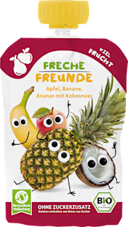 Freche Freunde purée de fruits pomme, banane, ananas et noix de coco dès 6 mois (100 g)