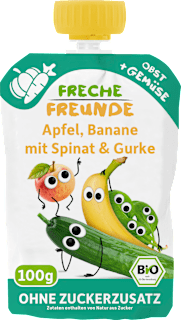 Freche Freunde purée en gourde pomme, banane, épinard et concombre dès 6 mois (100 g)