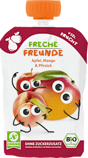 Freche Freunde Quetschie pomme, mangue & pêche dès 1 an (100 g)