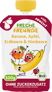 Freche Freunde Quetschie Banane, Pomme, Fraise & Framboise dès 6 mois (100 g)