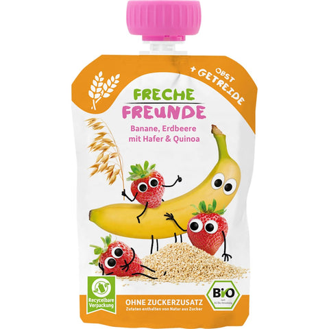 Freche Freunde Purée banane, fraise avec avoine et quinoa dès 6 mois (100 g)