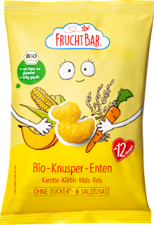 FruchtBar Snack pour enfants canards croustillants carotte, potiron, maïs & riz (30 g)