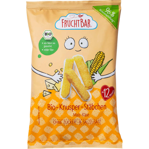 FruchtBar Snack pour enfants bâtonnets croquants maïs et fromage dès 12 mois (30 g)