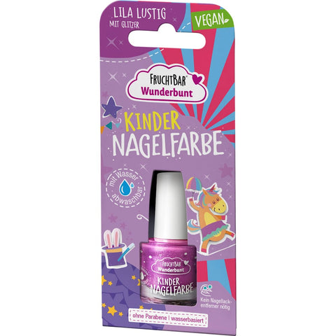 FruchtBar Vernis à ongles Wunderbunt violet pour enfants (5 ml)
