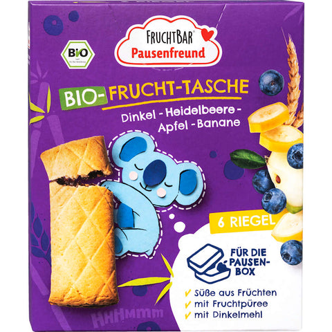 FruchtBar Pausenfreund fruit pouch, spelt, blueberry, apple, banana, from 3 years (6 x 22 g, 132 g)