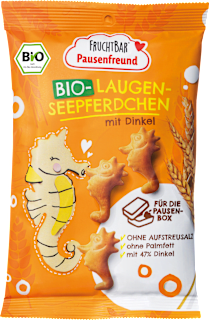 FRUCHTBAR Pausenfreund Snack pour enfants Bretzels en forme de chevaux de mer à l'épeautre dès 3 ans (90 g)
