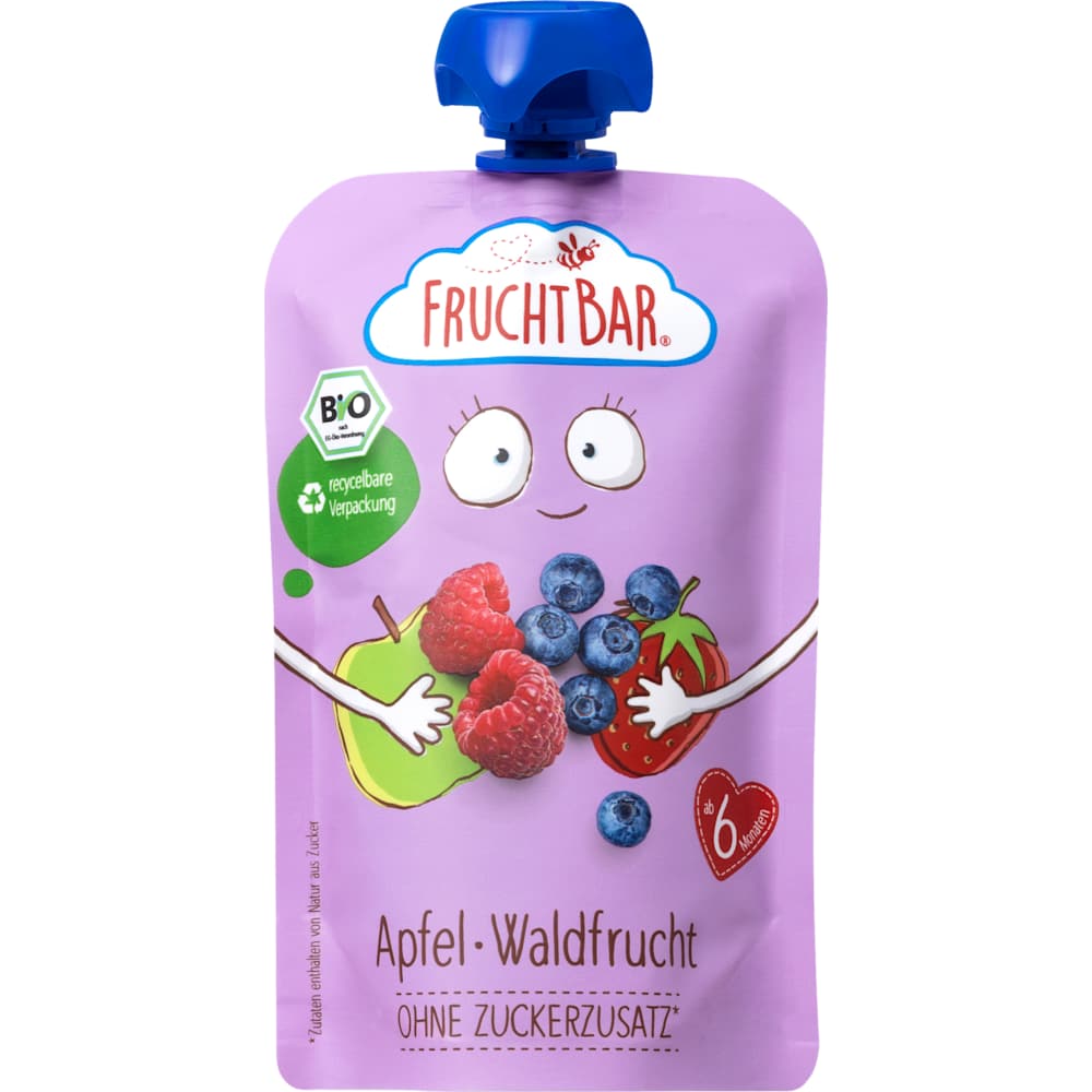 FruchtBar purée de fruits pomme et fruits des bois dès 6 mois (100 g)