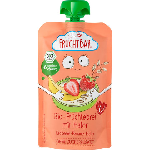 FruchtBar Gourde de purée de fruits avoine, fraise et banane (dès 6 mois) (120 g)
