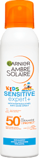 Garnier Ambre Solaire spray solaire aérosol enfants sensible expert+ anti-sable FPS 50+ (150 ml)