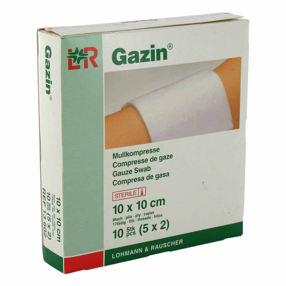 Gazin compresses 10x10 cm 8 plis stériles (5x2 pièces)