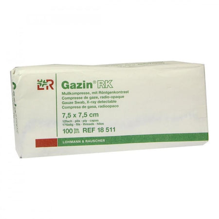 Gazin compresses 7,5x7,5 cm 12 plis non stérile avec RK (100 pièces)