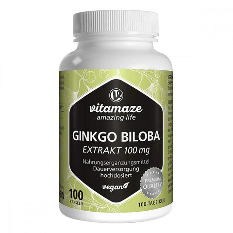 Vitamaze Ginkgo Biloba 100 mg hautement dosé gélules vegan (100 pièces)