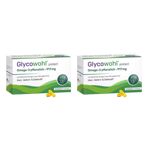 Glycowohl Omega-3 capsules 917 mg vegan + DHA + EPA + DPA (2x60 pieces)