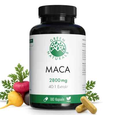 Green Naturals® Maca 2800 mg haute dose 40:1 gélules vegan (180 gélules)