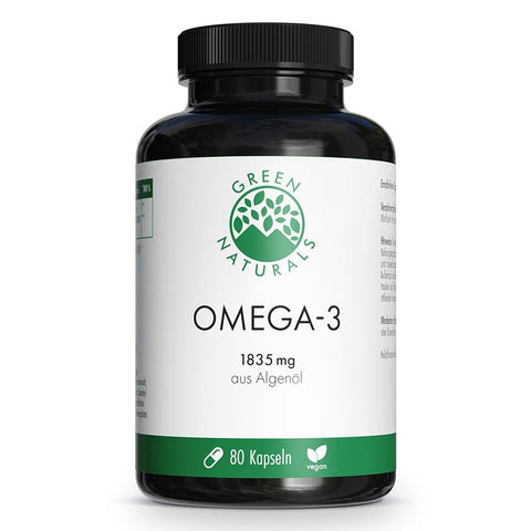 GREEN NATURALS Omega-3 gélules 1835mg vegan + DHA (80 pièces)