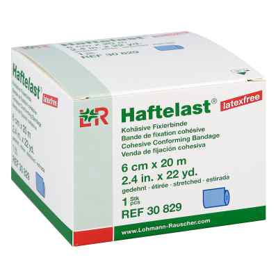 Haftelast bande de fixation cohésive sans latex 6 cm x 20 m bleu (1 pièce)