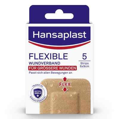 Hansaplast pansement flexible en bandelettes 6x9,5 cm (5 pièces)