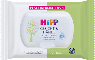 HiPP Babysanft lingettes humides visage et mains, format voyage (20 pièces)