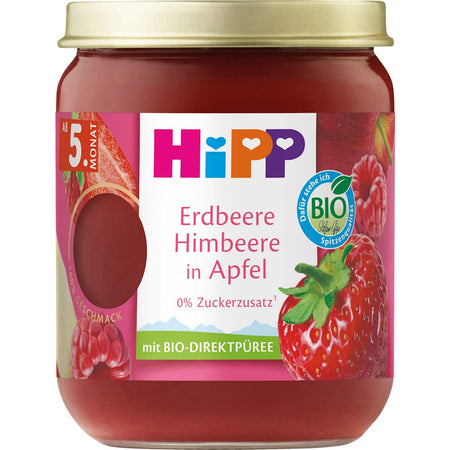 HiPP Fruits fraise framboise dans pomme dès 5 mois (160 g)