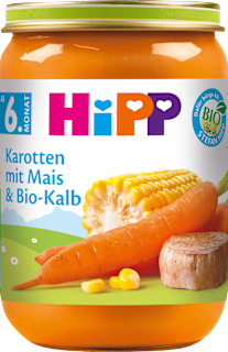 HiPP Menü Carottes au maïs et veau dès 6 mois (190 g)