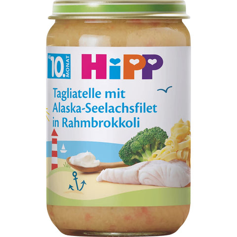 HiPP Menu tagliatelles au filet de colin d'Alaska et brocoli à la crème dès le 10e mois (220 g)