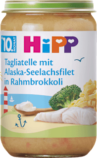 HiPP Menu tagliatelles au filet de colin d'Alaska et brocoli à la crème dès le 10e mois (220 g)