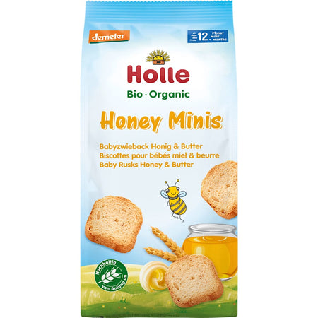 Holle En-cas bébé biscottes Honey Minis dès 12 mois (100 g)