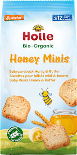 Holle En-cas bébé biscottes Honey Minis dès 12 mois (100 g)